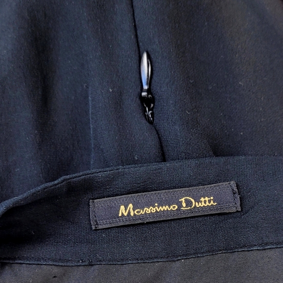 Massimo Dutti Silk Black Ruffle Dress ZARA - Picture 5 of 6
